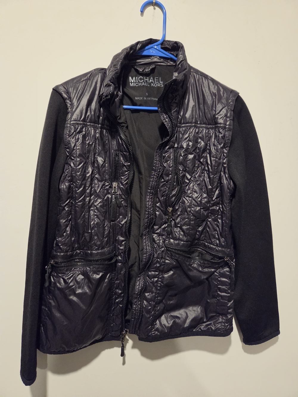 Michael Kors Men’s Black Quilted Hybrid Puffer Jacket